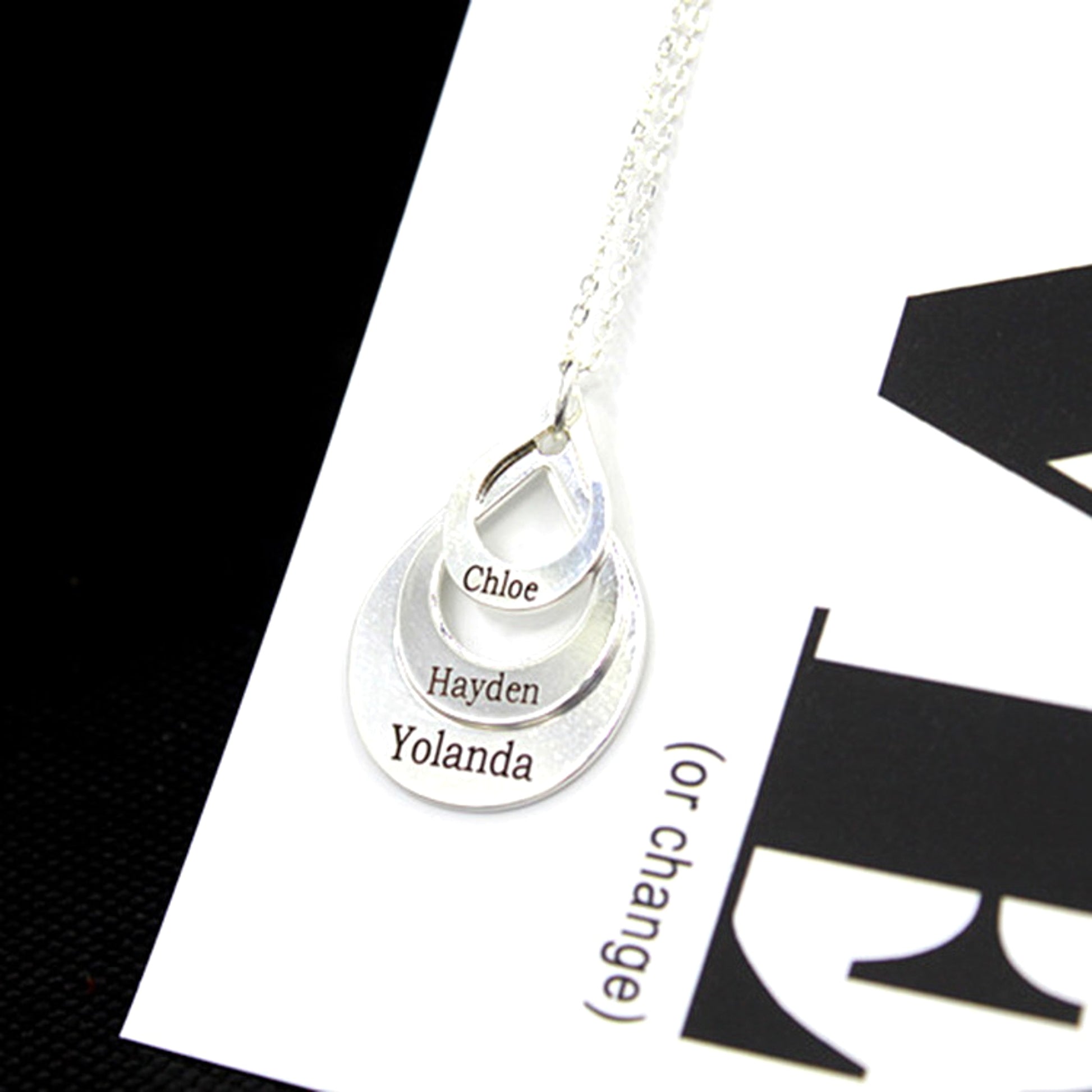 Elegant Water Drop Pendant Necklace – Personalized Engraving Jewelry - enhanced image 3
