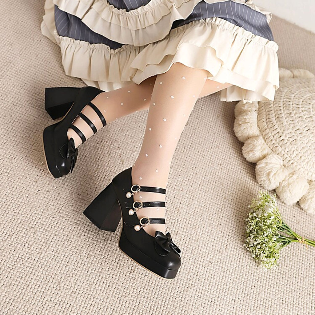 Cute Round Toe Single Shoe Bow Student Shoes - enhanced image 3