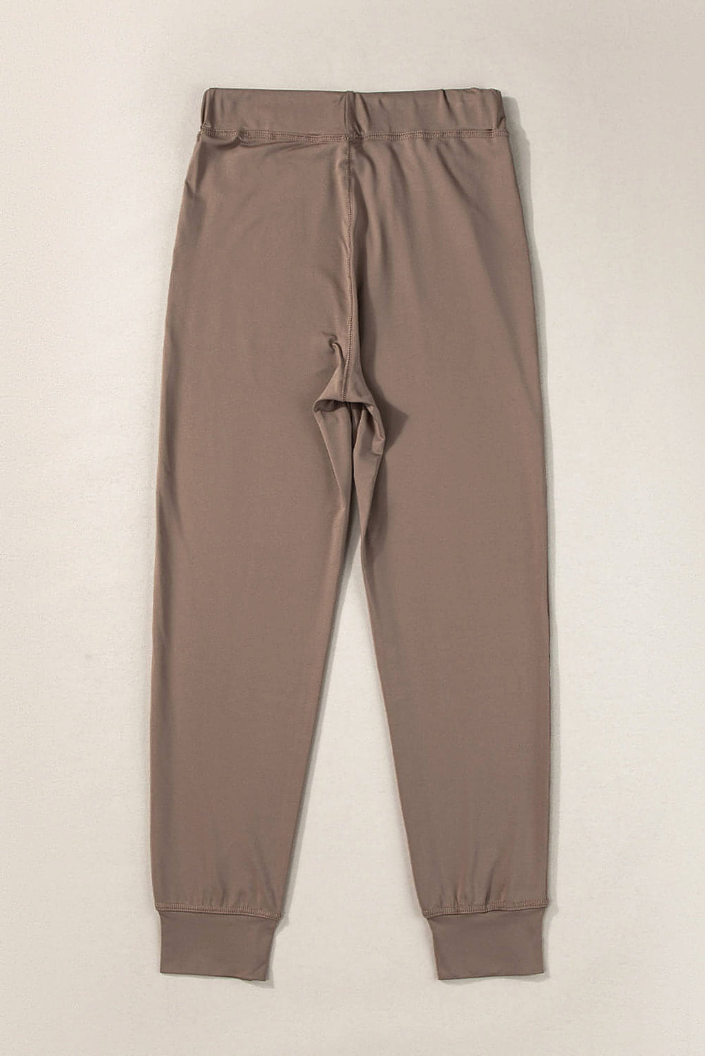 Dark Brown Drawstring Waist Pocketed Joggers - enhanced image 3