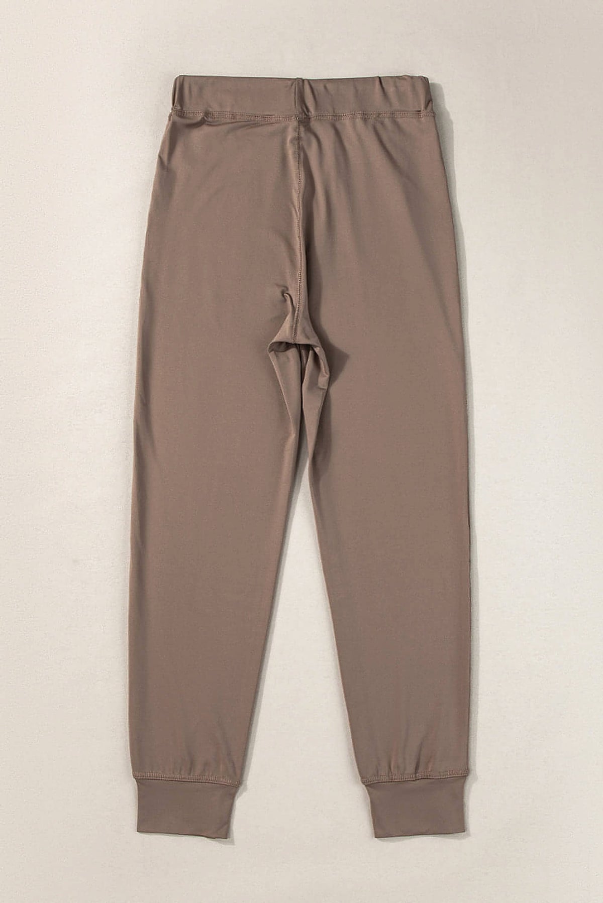 Dark Brown Drawstring Waist Pocketed Joggers - enhanced image 3