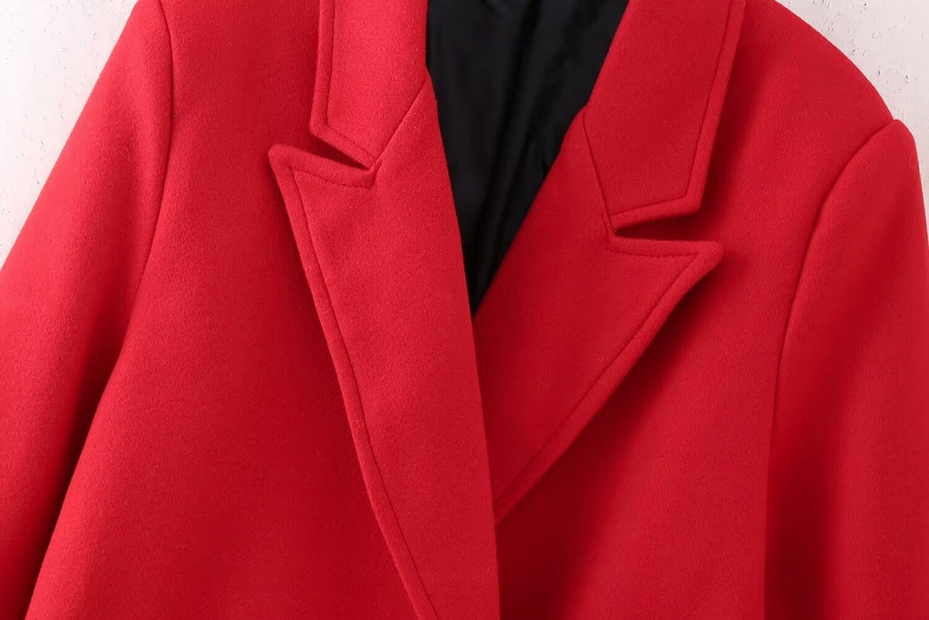 Double-Breasted Long Red Overcoat – Haute Edition 25 - enhanced image 3