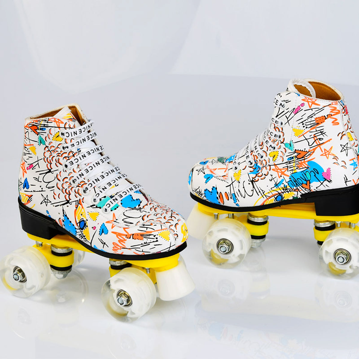 Double Row Skates New Flash Wheel Wear-resistant Four-wheel Roller Skates - enhanced image 3