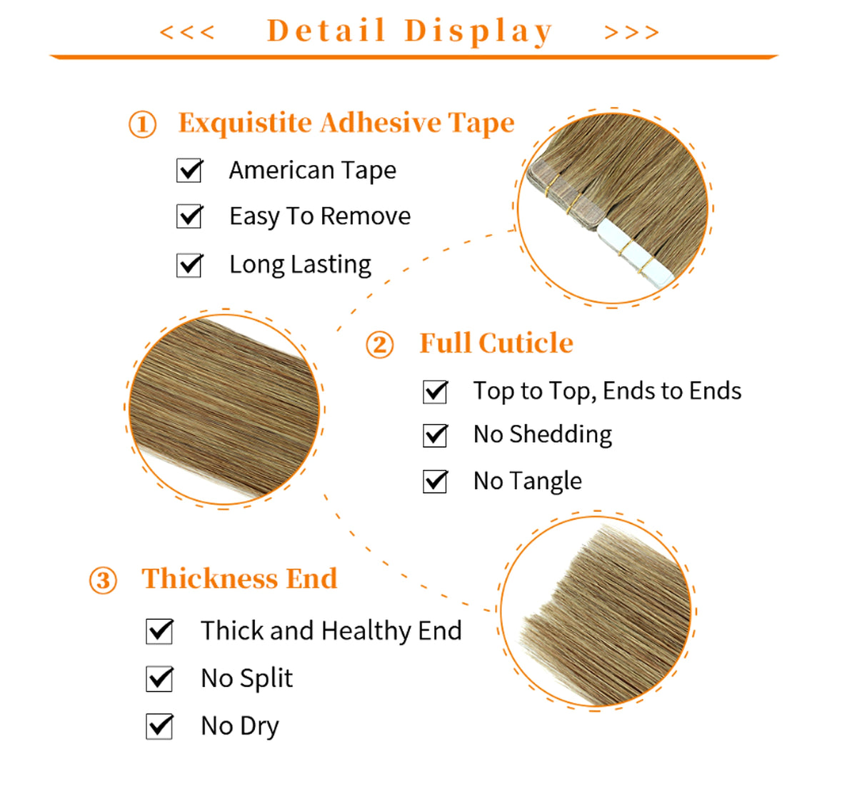 Double-sided Adhesive Hair Extension Piece PU Hair Wig - enhanced image 3