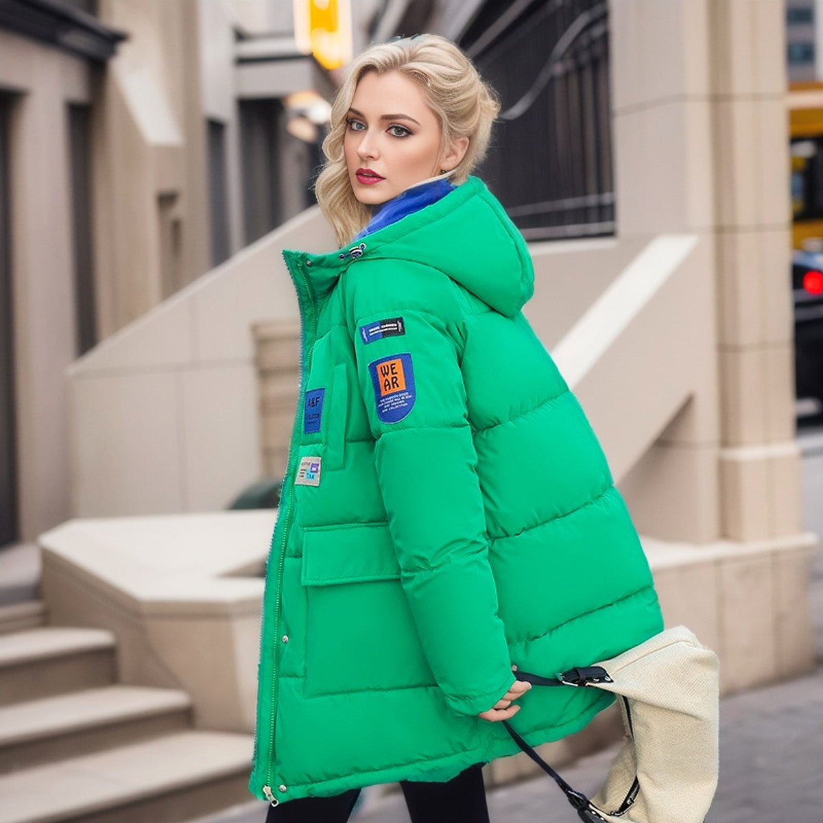 Double Sided Down Cotton Jacket For Women - enhanced image 3
