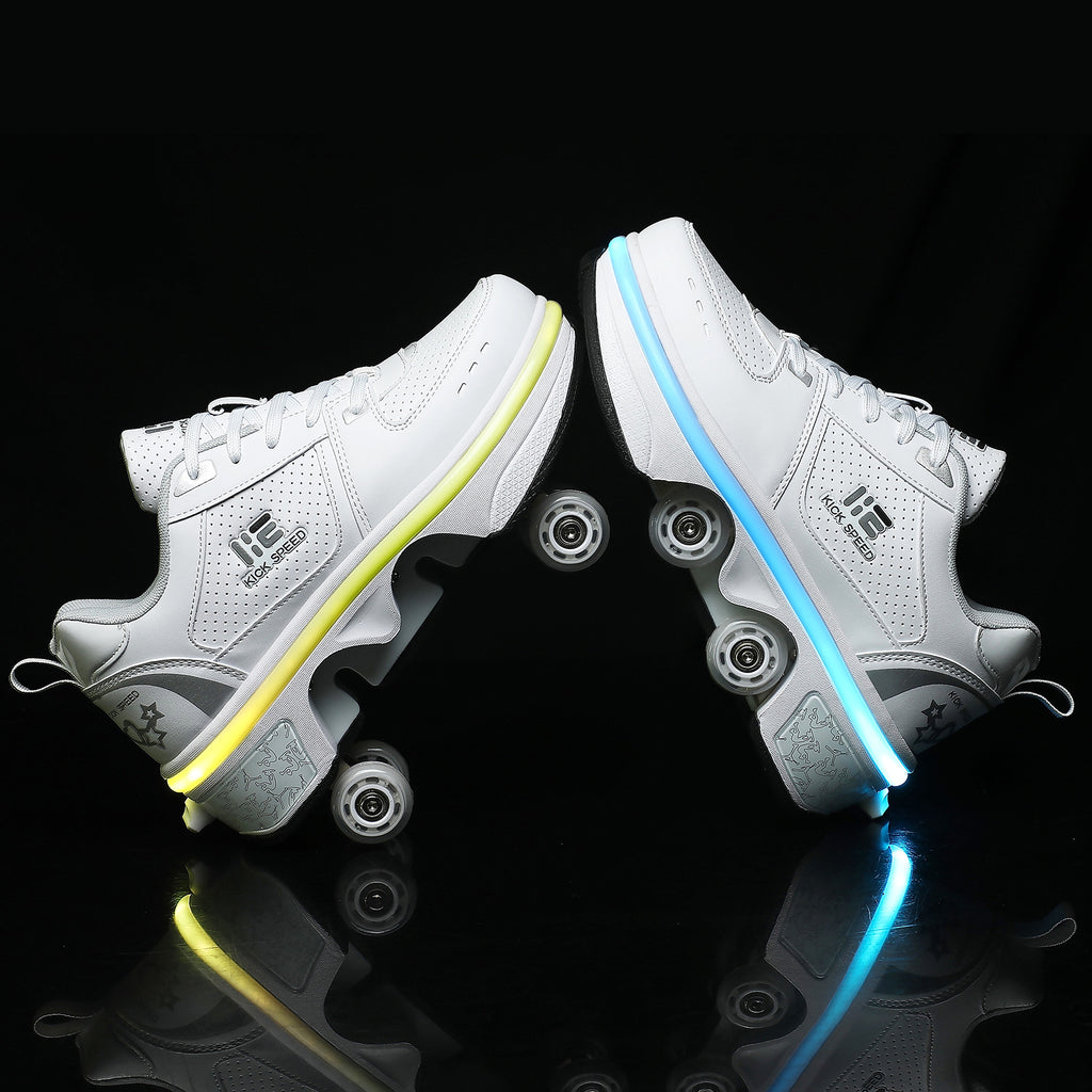Dual-purpose Skating Skates Deformation Double Row Boom Roller Skates - enhanced image 3