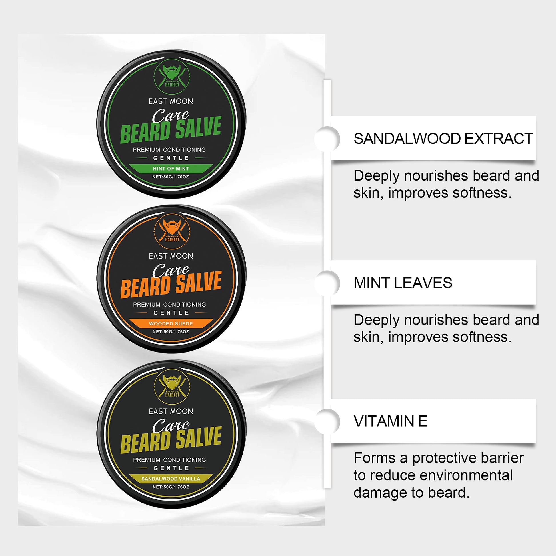 EAST MOON™ – Beard Salve Series for Nourishment, Moisture & Cleansing - enhanced image 3