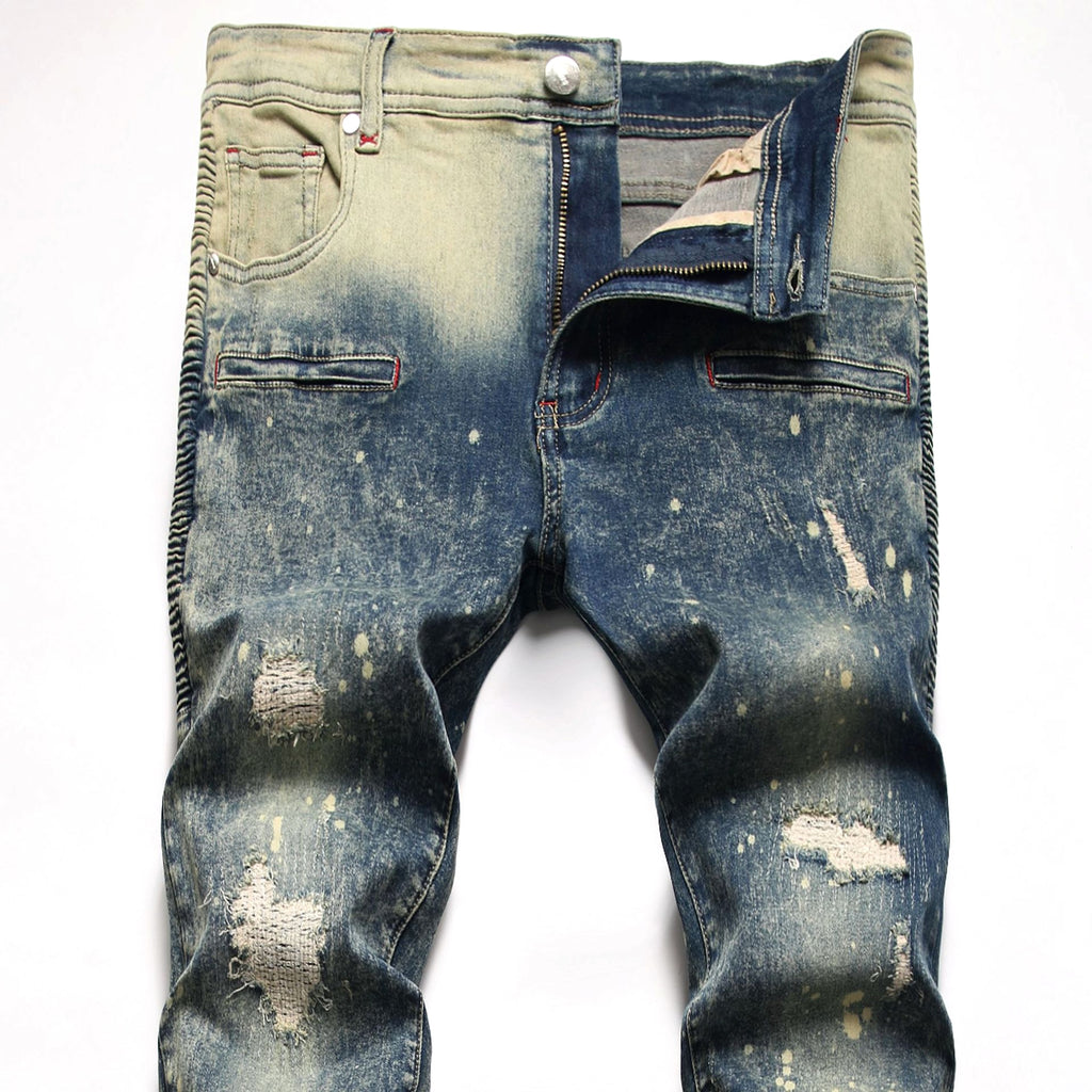 Elastic Small Straight Jeans For Men - enhanced image 3