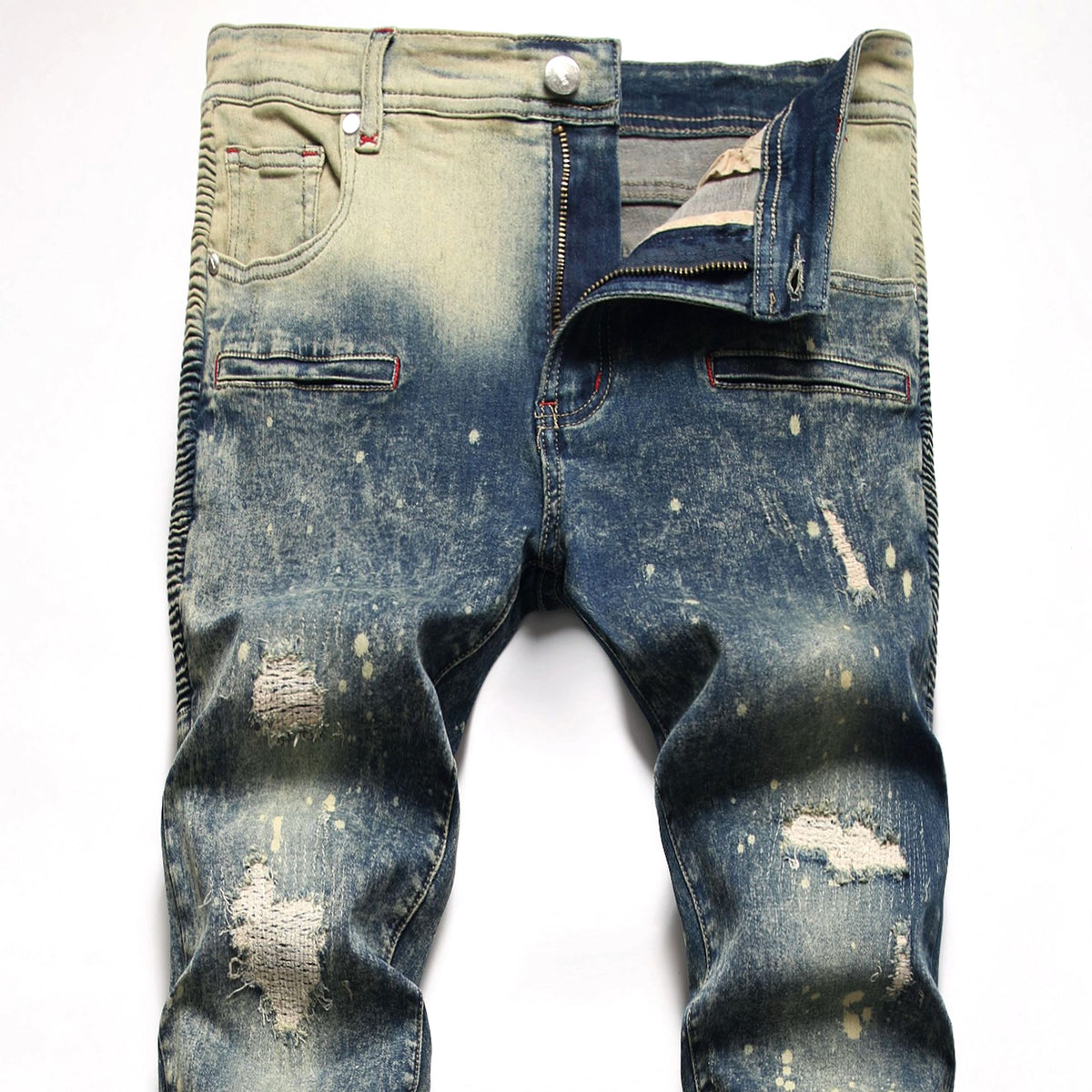Elastic Small Straight Jeans For Men - enhanced image 3