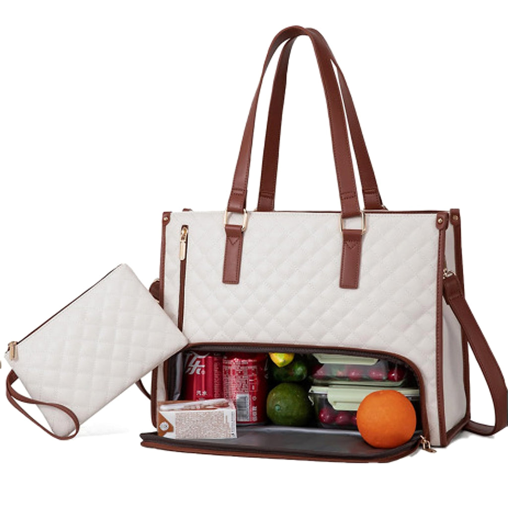 Elegant 2-in-1 Women’s Tote Bag with Insulated Lunch Compartment - enhanced image 3