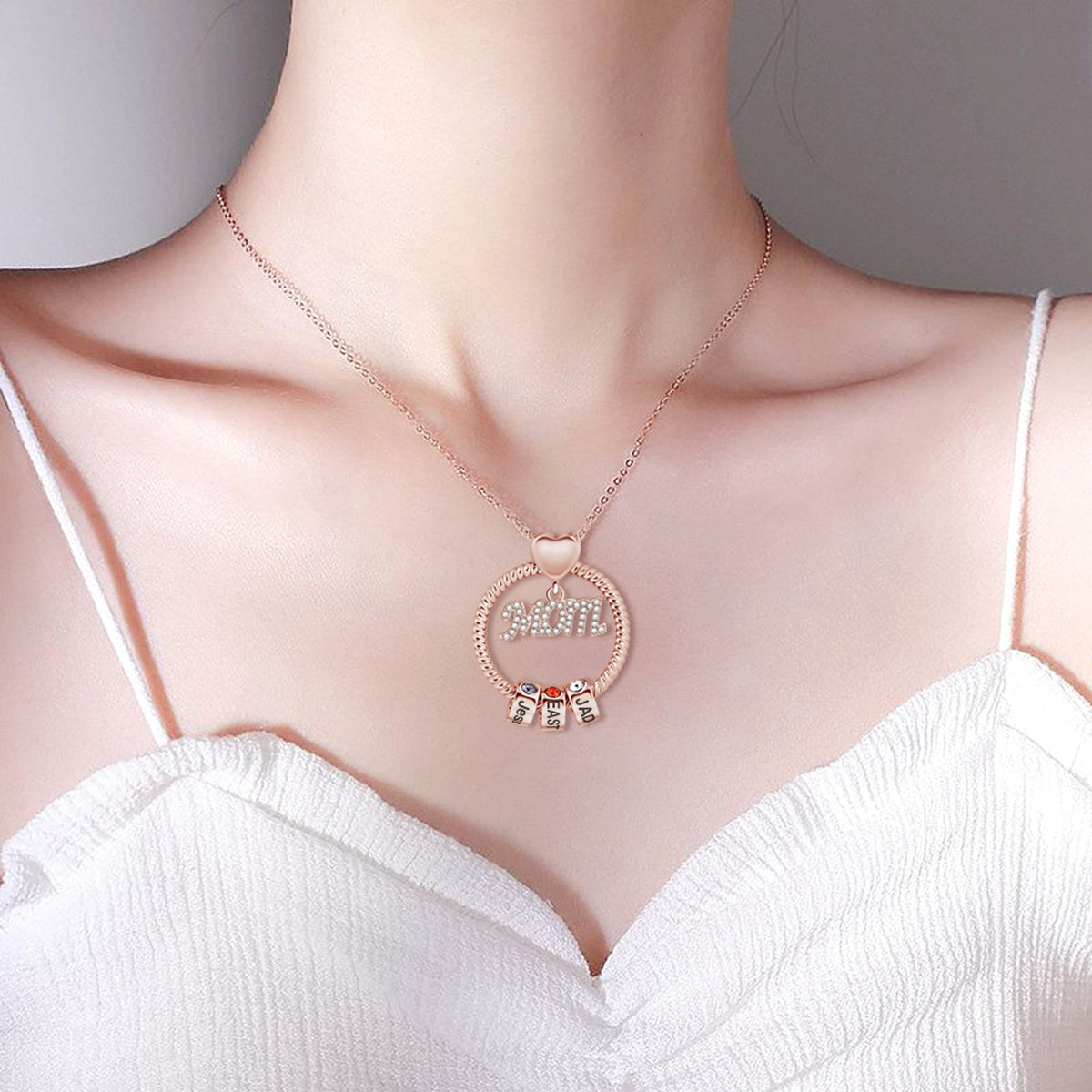 Engraved Birthstone Name Necklace – Personalized Jewelry for Women - enhanced image 3