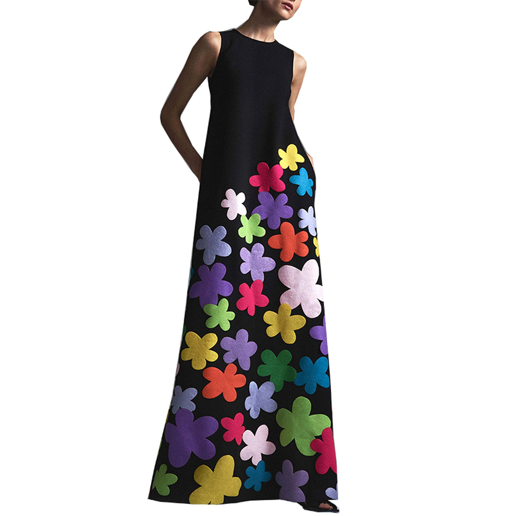 Women's Sleeveless Printed Dresses - enhanced image 3