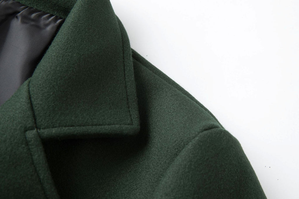 Fall Winter Men Double Breasted Mid-length Trench Coat - enhanced image 3