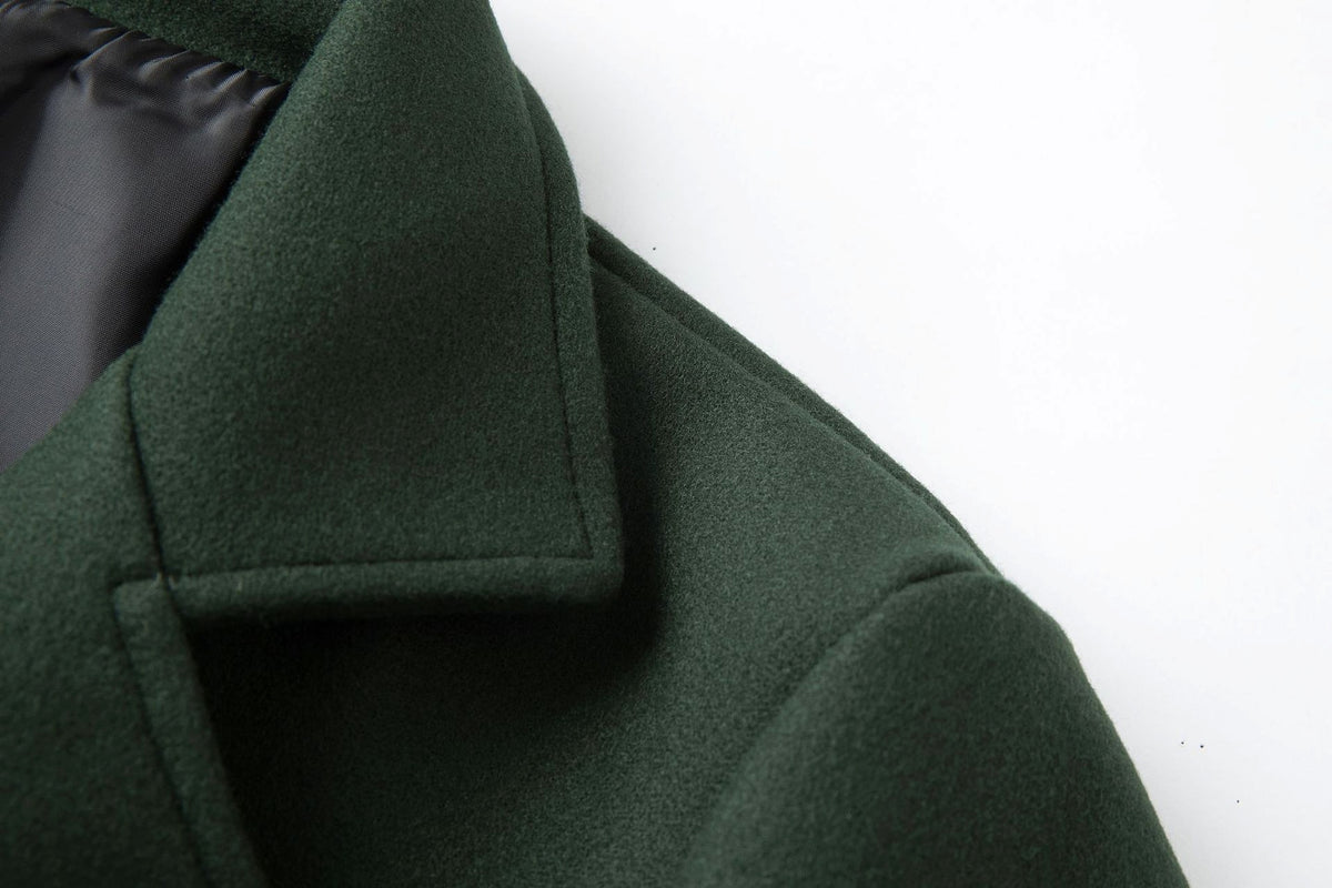Fall Winter Men Double Breasted Mid-length Trench Coat - enhanced image 3