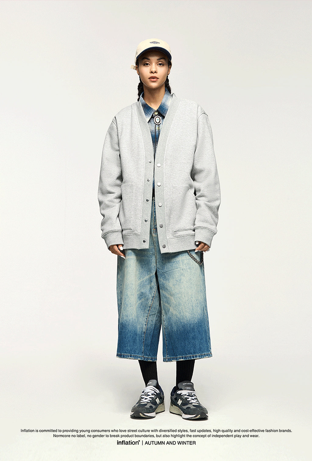 Flame Single-layer Fleece-lined Cardigan Coat Loose-fitting Casual Pullover - enhanced image 3
