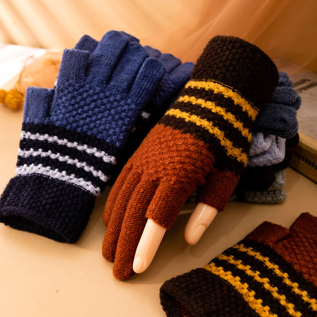 Fleece-lined Knitting Wool Cold-proof Gloves - enhanced image 3