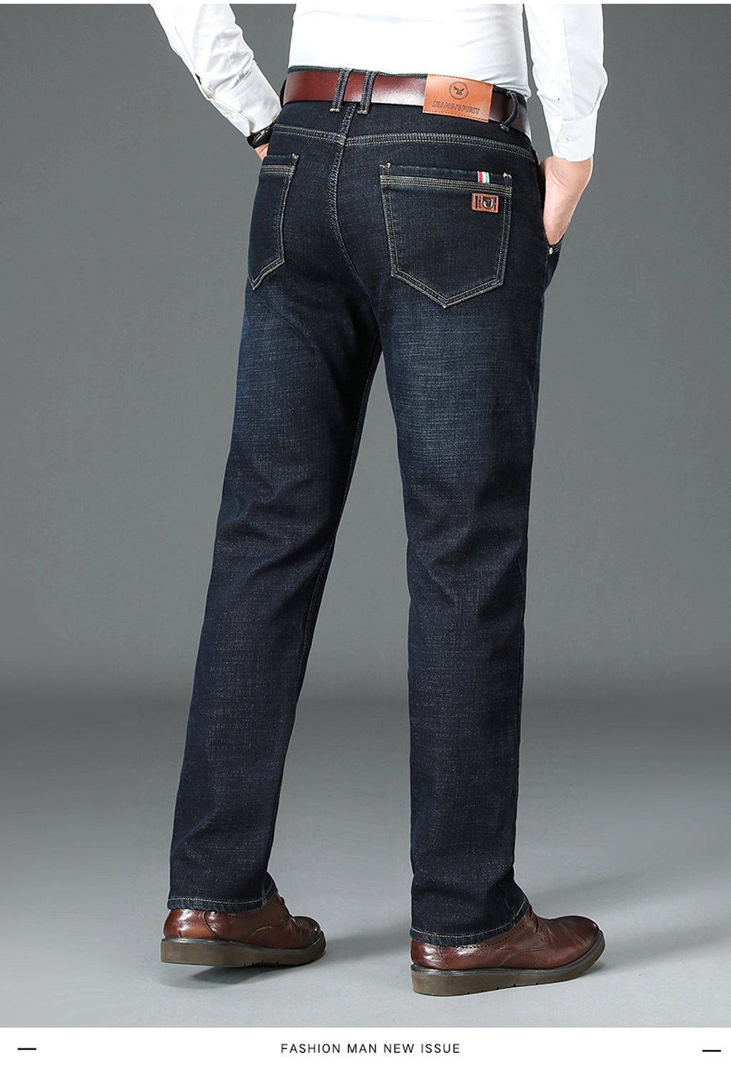 Fleece Lined Padded Warm Keeping Straight Jeans - enhanced image 3
