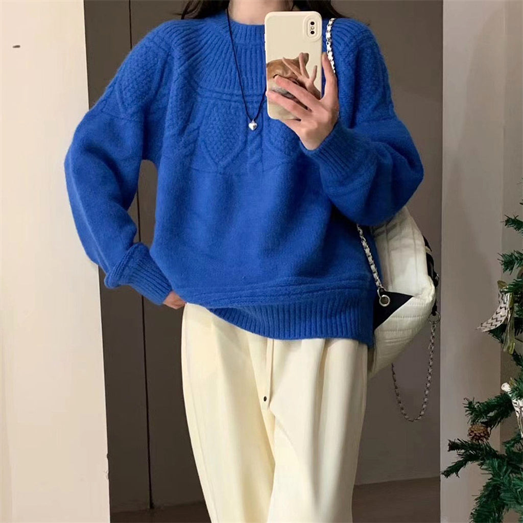 French Retro Soft Glutinous Twisted Sweater For Women - enhanced image 3