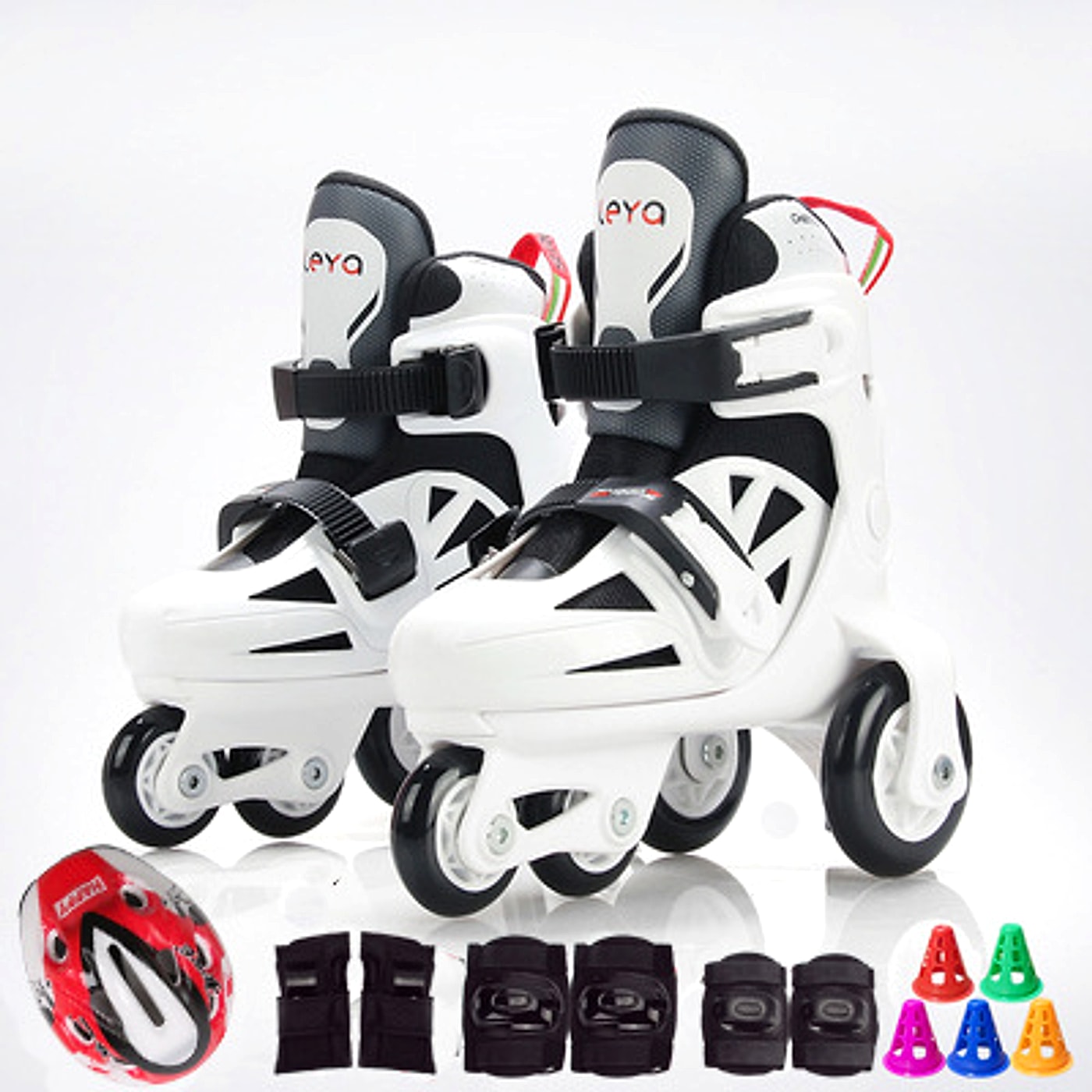 Full Set Of Adjustable Double Row Kids Roller Skates - enhanced image 3