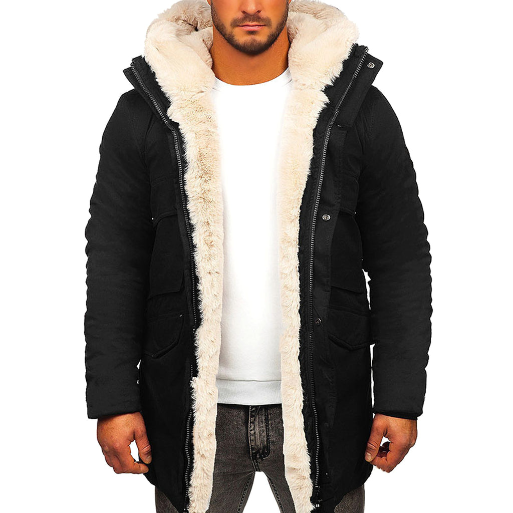 Fur Integrated Hooded Jacket Men - enhanced image 3
