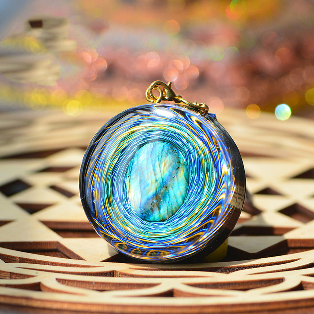 High Frequency Natural Crystal Pendant Votive Necklace - enhanced image 3