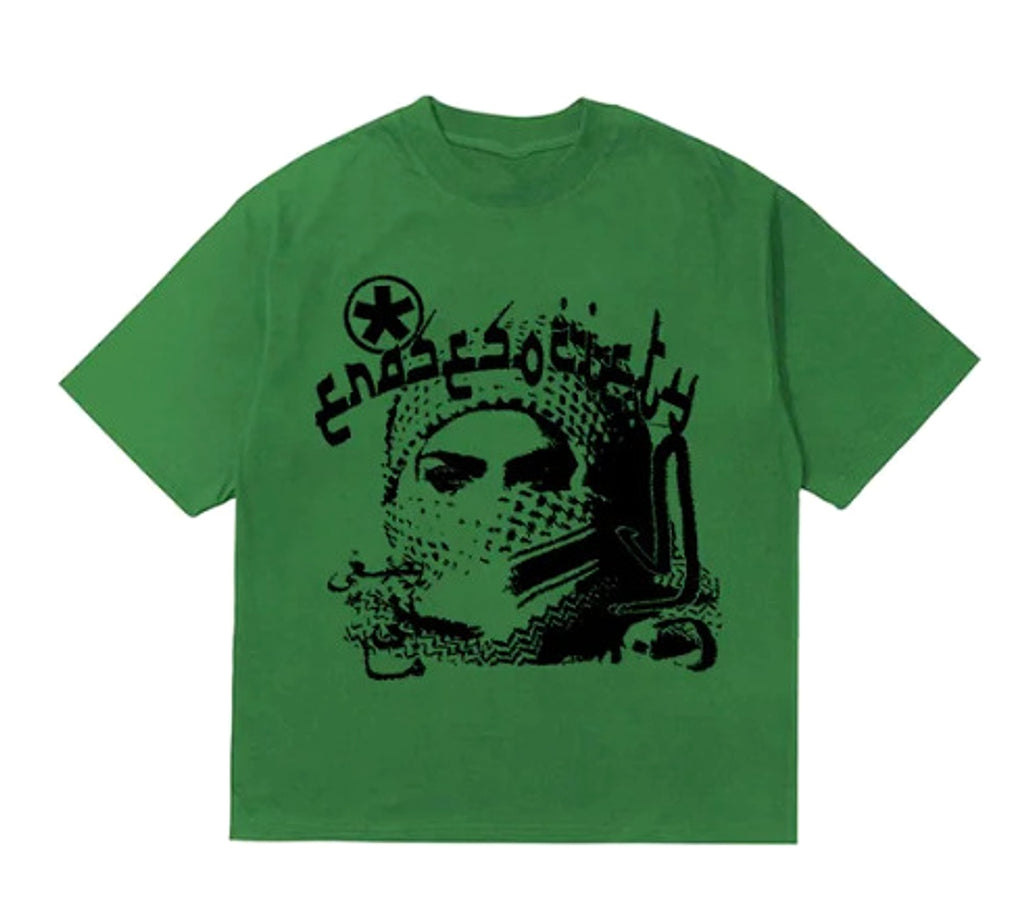 Hip Hop Loose Gothic Junk Pattern Printed T-shirt Men - enhanced image 3