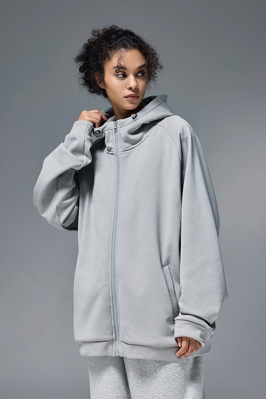 Hydrogen Four-sided Elastic Hooded Jacket Zipper Windproof Fleece Sweater - enhanced image 3