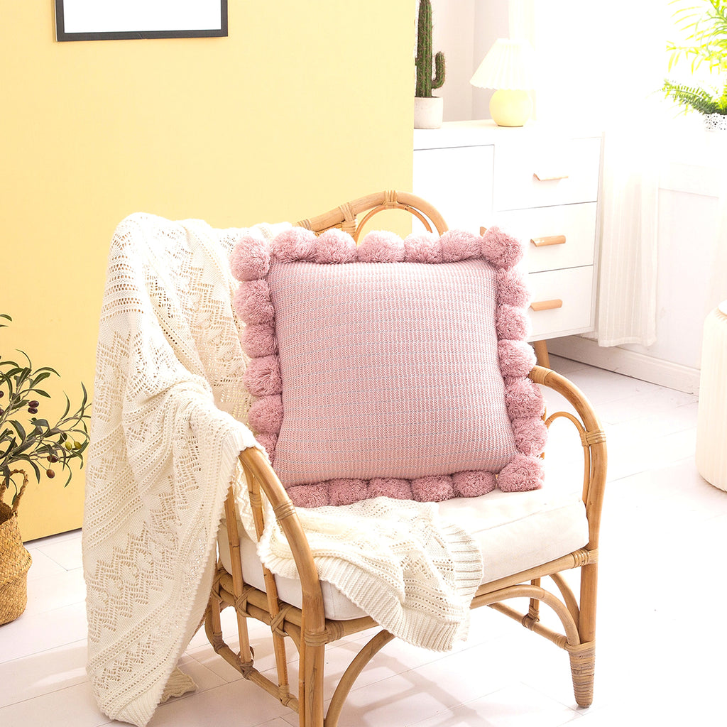 Ins Wind Big Ball Ball Nordic Knitted Pillow Pillow - enhanced image 3