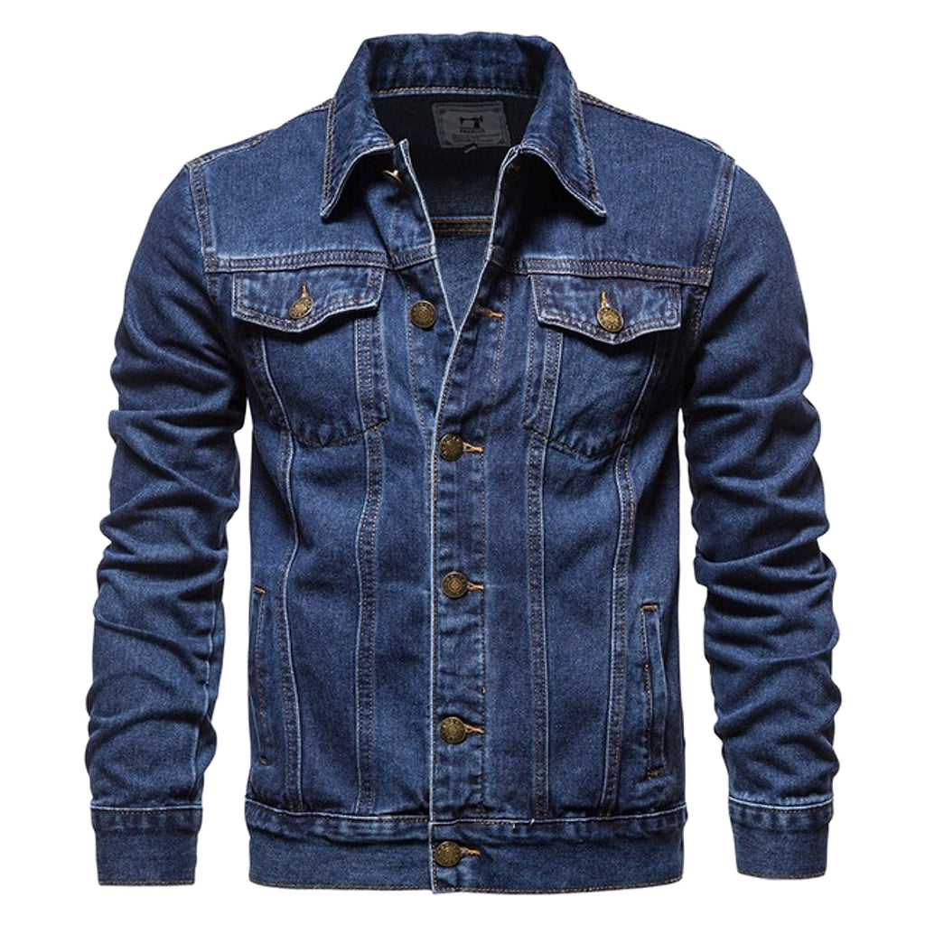 Jacket Men Casual Blue Lapel Jeans Jackets Qualit - enhanced image 3