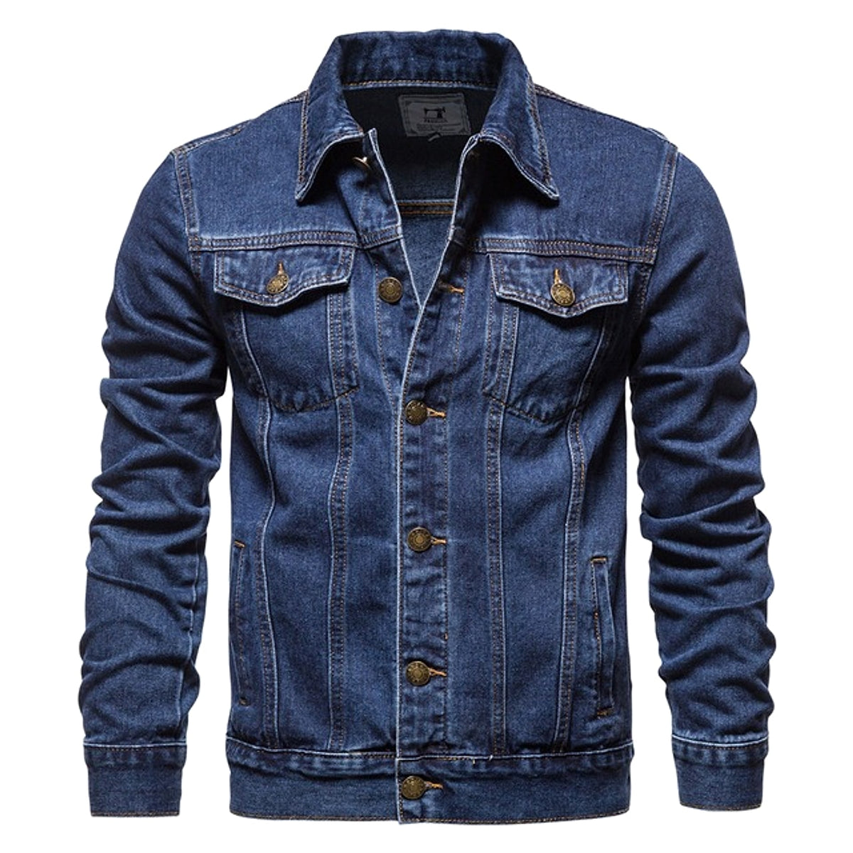 Jacket Men Casual Blue Lapel Jeans Jackets Qualit - enhanced image 3
