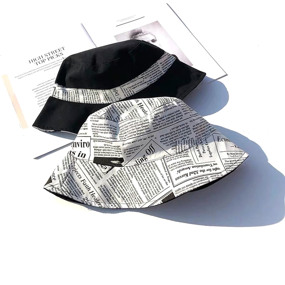 Japanese street hats on both sides - enhanced image 3