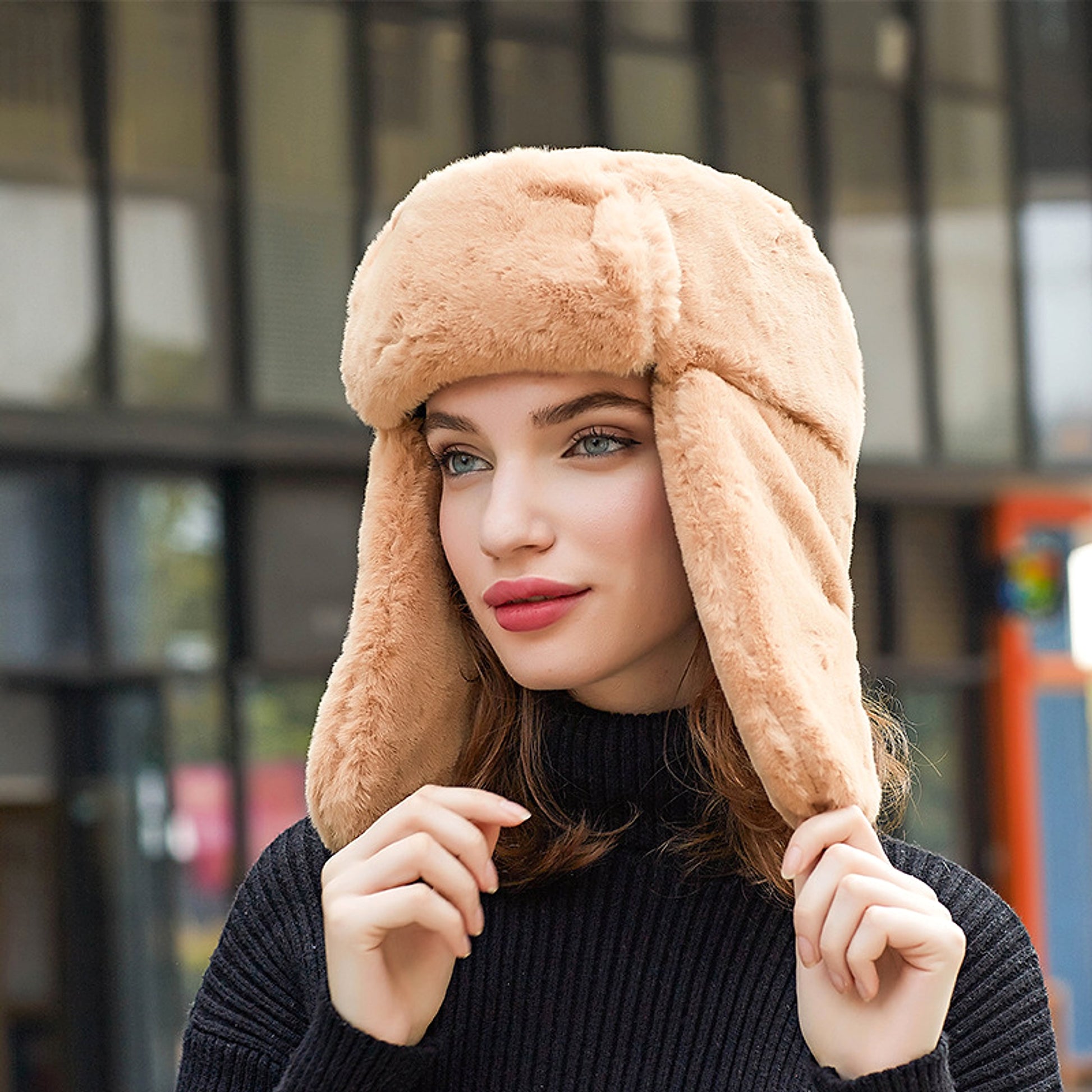 Ladies Plus Fleece Warm Ear Protection Cap - enhanced image 3