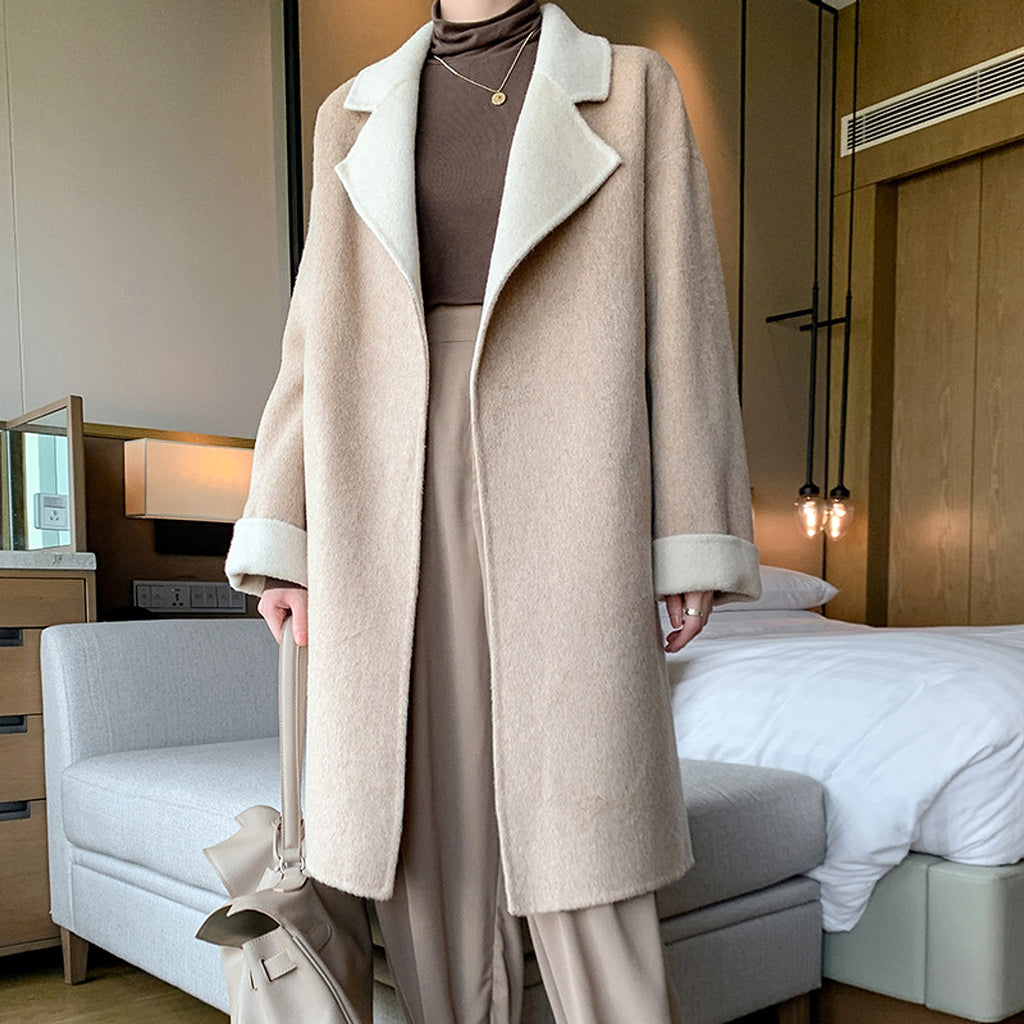 Ladies Wool Double-Faced Coat – Classic Elegance & Cozy Warmth - enhanced image 3