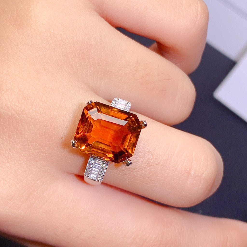 Large GrLuxeJewels™ – FireCrown Citrine Ring - enhanced image 3