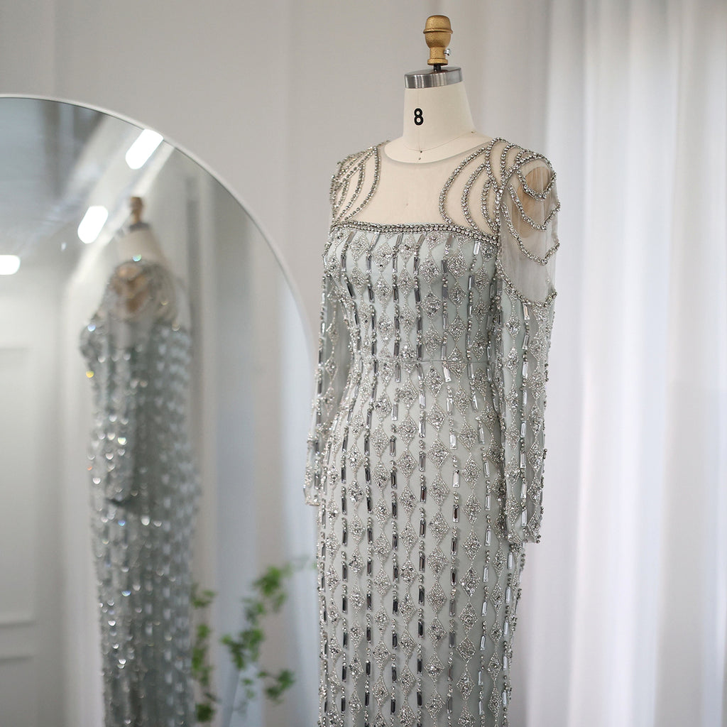 A Long Sleeve Long Slim Fishtail Dress - enhanced image 3