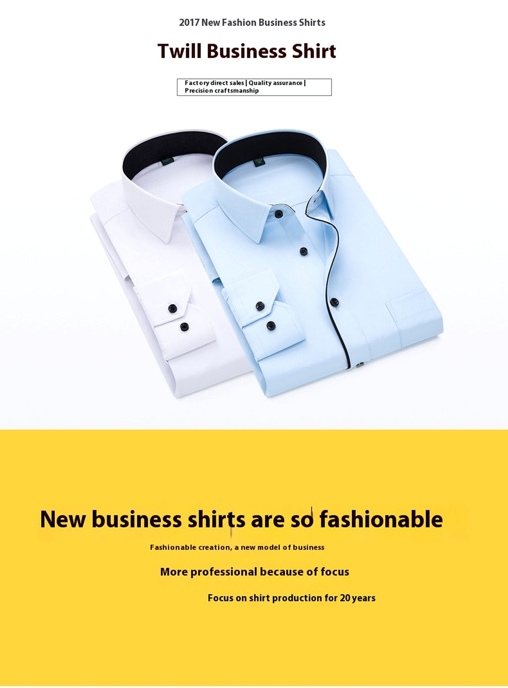 Long Sleeve Men's Business Pure Color Shirt - enhanced image 3