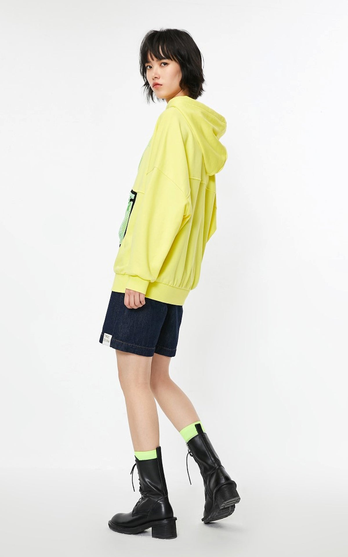 Loose Hooded Mesh Bag Design Letter Sweater Women - enhanced image 3