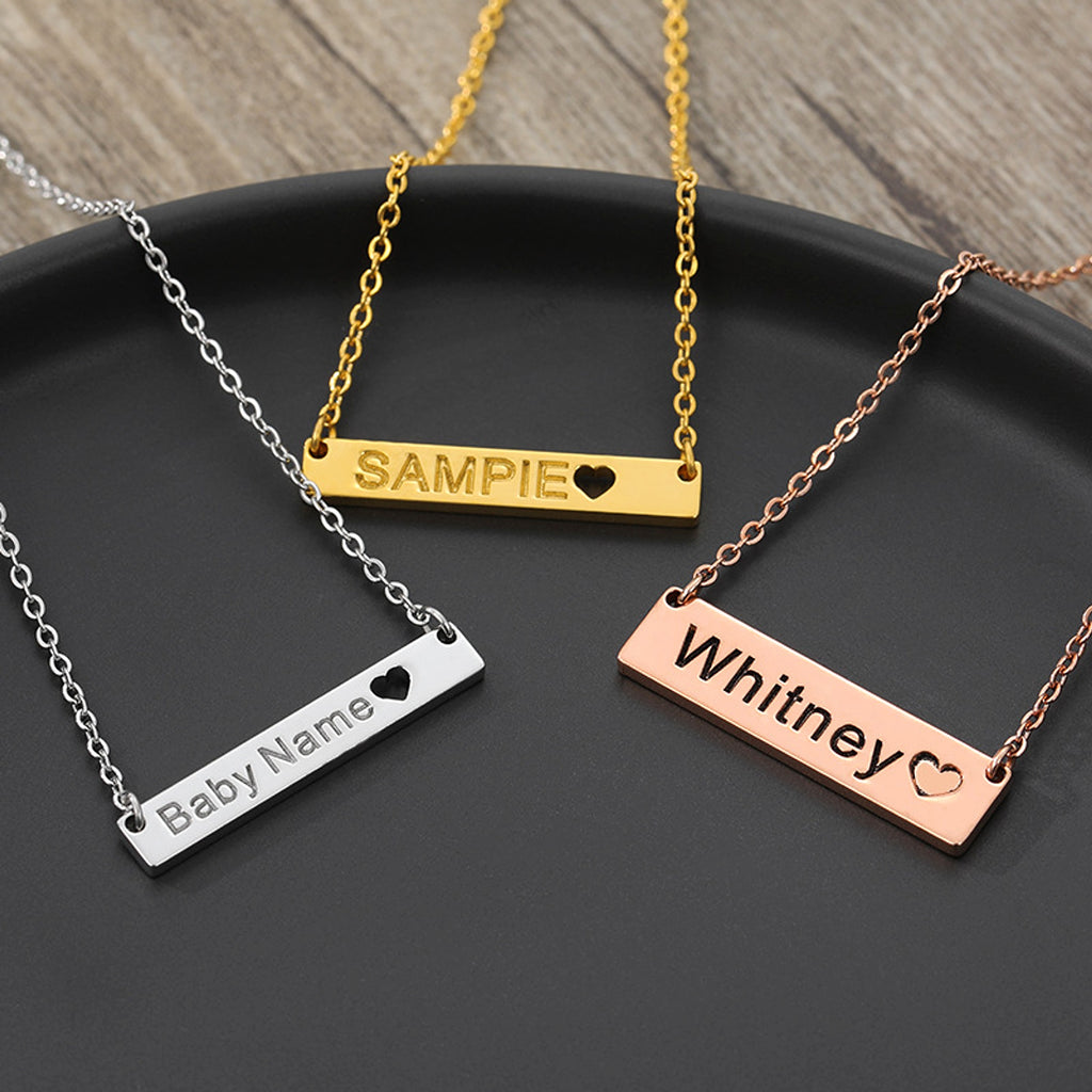 Love Hollow Square Brand Name Custom Necklace - enhanced image 3