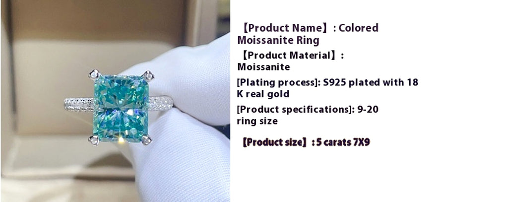 LuxeJewels™ – ParaGreen Royal – 5K Moissanite Signature Ring - enhanced image 3