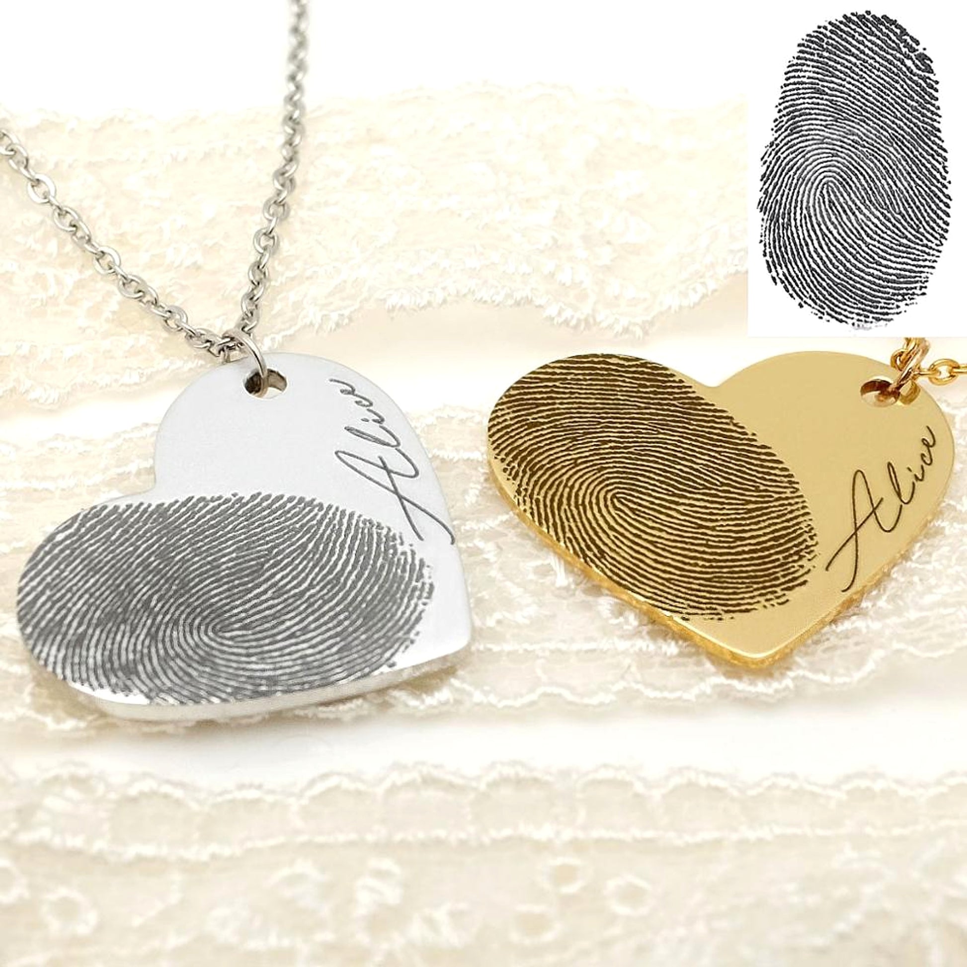 LuxeMemory™ – Fingerprint Heart Necklace | Memorial & Love Edition - enhanced image 3