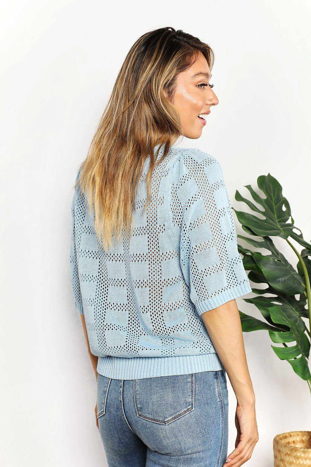 Mandy Ribbed Trim Round Neck Knit Top - enhanced image 3