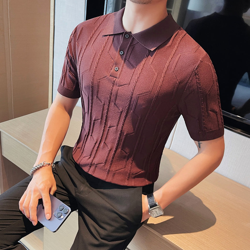 Men T-shirt - Pullover Lapel Short Sleeve - enhanced image 3