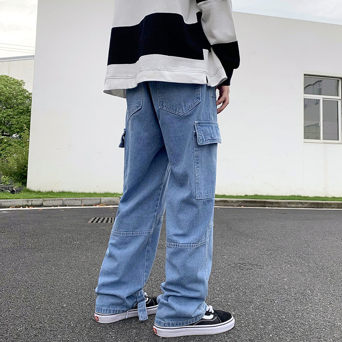 Men Wide Leg Jeans Hip Hop Casual - enhanced image 3