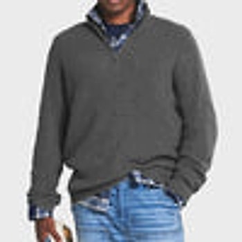 Men's Business Casual Loose Zip Stand Collar Sweater - enhanced image 3