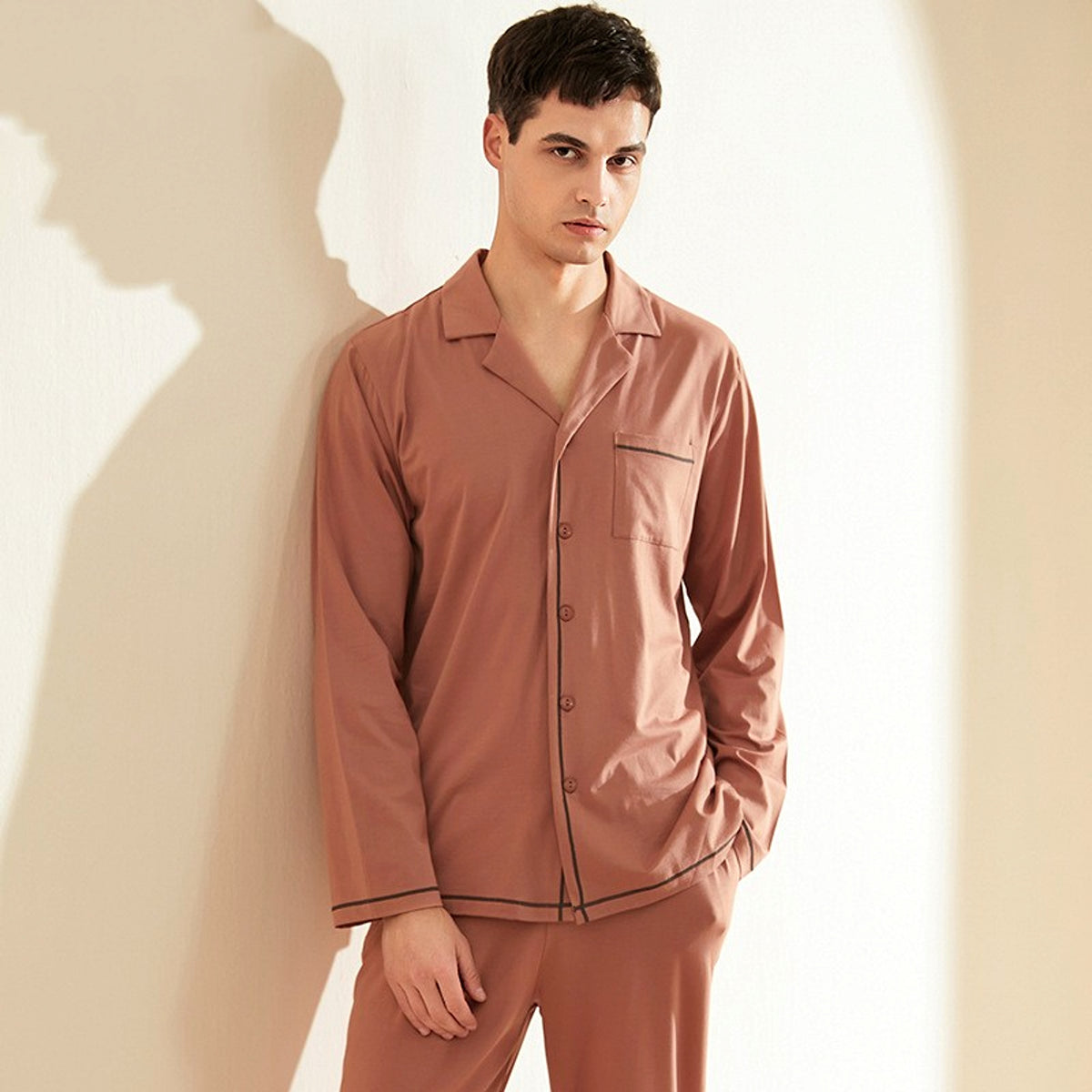 Men's Casual Long Sleeved Trousers Pajamas - enhanced image 3
