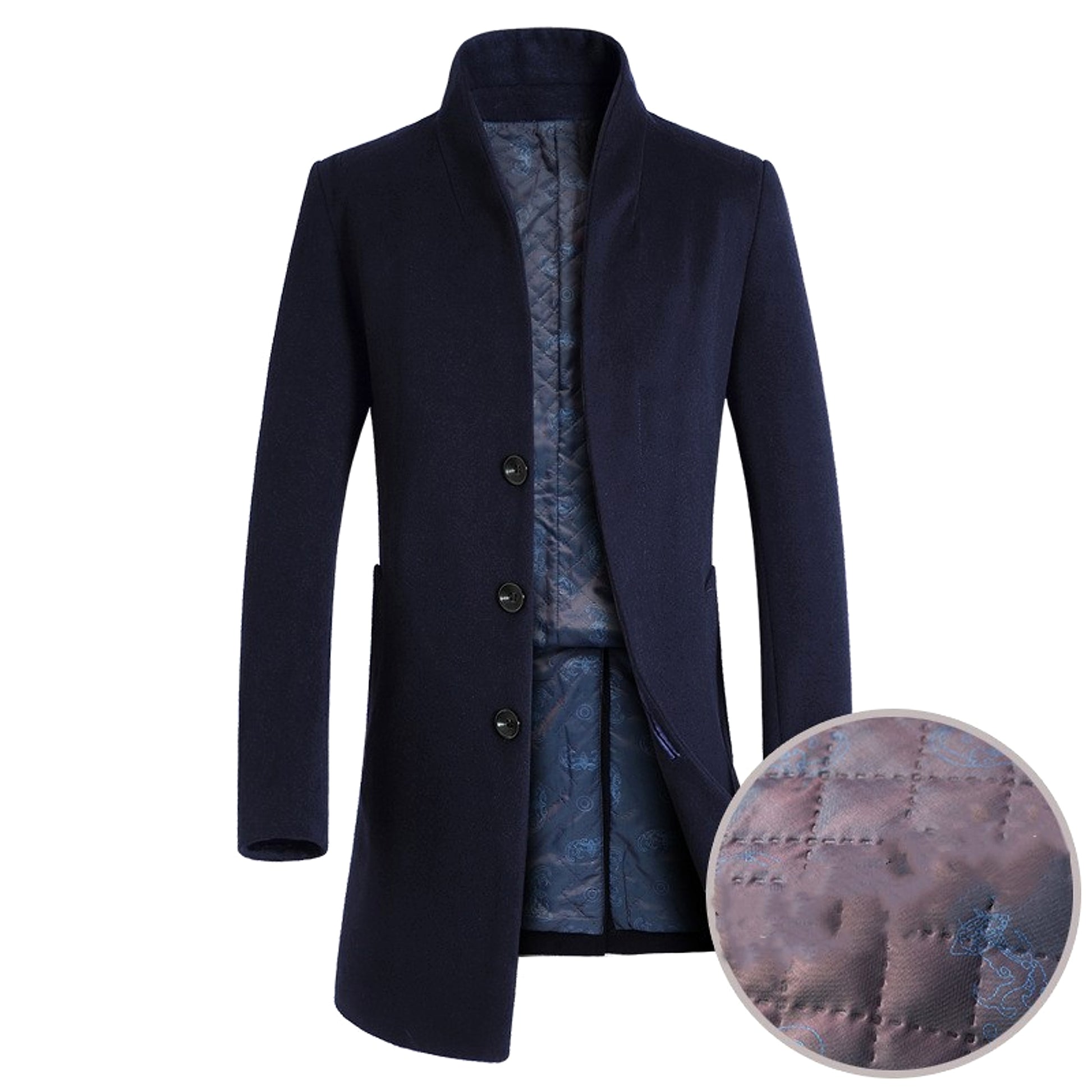 Men's casual woolen trench coat - enhanced image 3