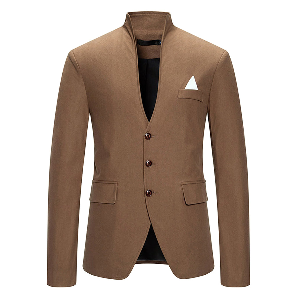 UrbanEdge™ – Color Stitching Mandarin Collar Blazer - enhanced image 3