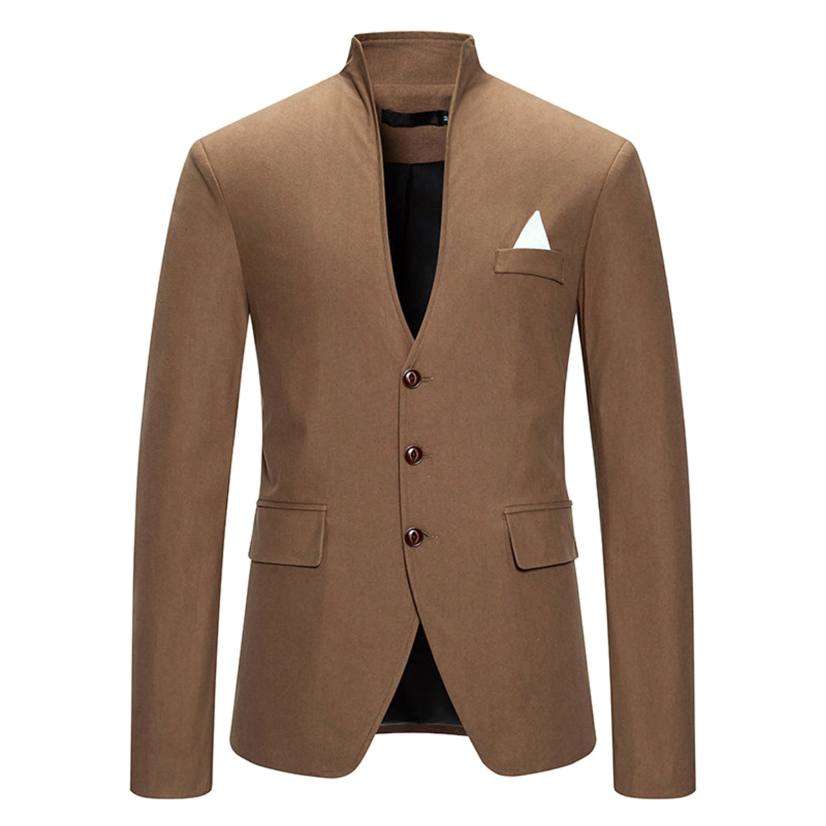 UrbanEdge™ – Color Stitching Mandarin Collar Blazer - enhanced image 3