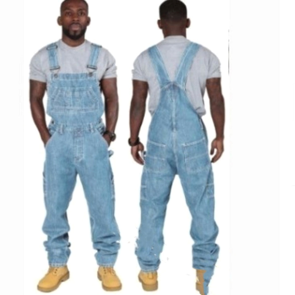 RuggedForm™ – Men's Loose-Fit Denim Utility Overalls - enhanced image 3