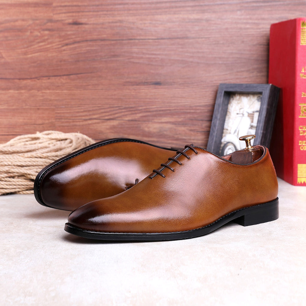 Men's Cowhide Business Casual Rubber Shoes - enhanced image 3