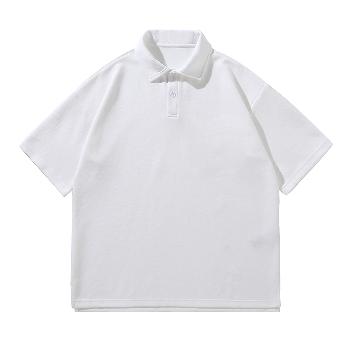 Men's Fashion Casual Solid Color Polo Collar Shirt Top - enhanced image 3